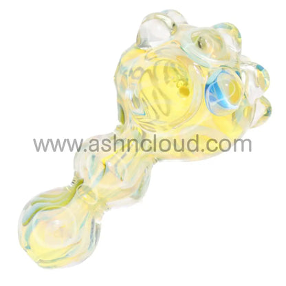 5 In - Yellow Fumed Multiballs Hand Pipe Spoon