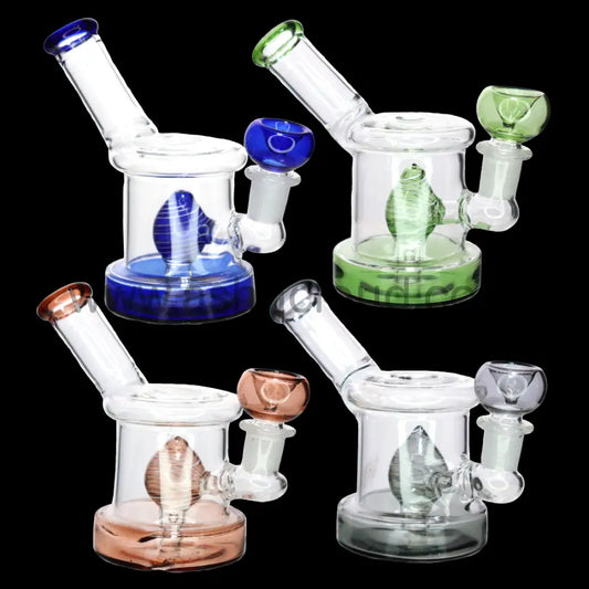 5” Leaf Perc Mini Glass Bong – Compact & Artistic Water Pipe for Smoke Shops (Assorted Colors)