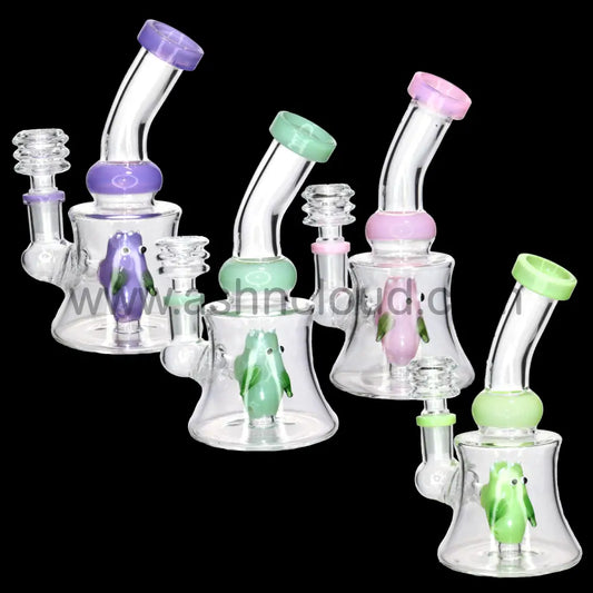 5” Mini Glass Bong – Compact and Colorful Water Pipe Fish Perc for Smoke Shops