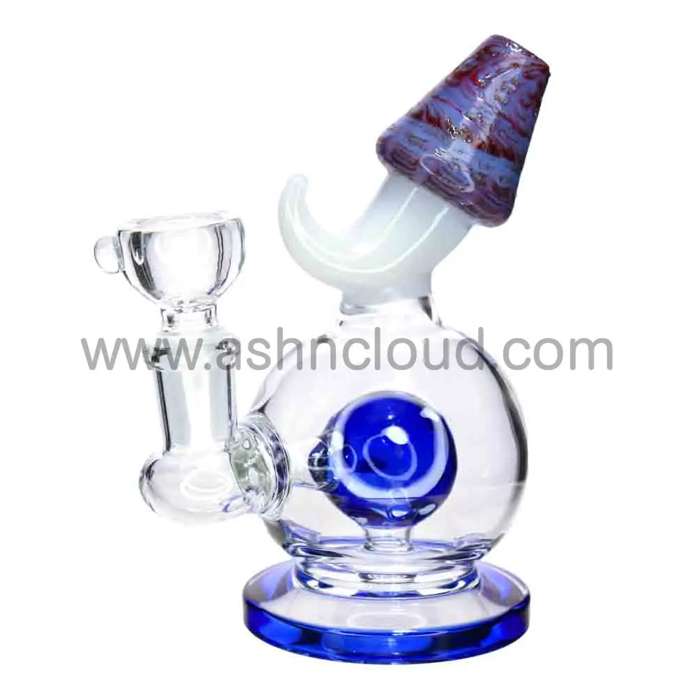 5” Mushroom Mouthpiece Mini Glass Bong – Unique Design for Smoke Shops (Assorted Colors)