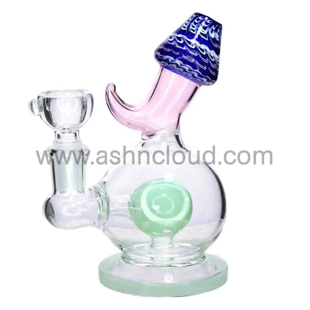 5” Mushroom Mouthpiece Mini Glass Bong – Unique Design for Smoke Shops (Assorted Colors)