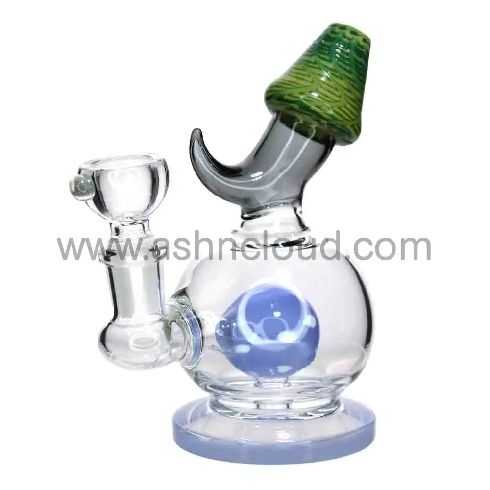 5” Mushroom Mouthpiece Mini Glass Bong – Unique Design for Smoke Shops (Assorted Colors)