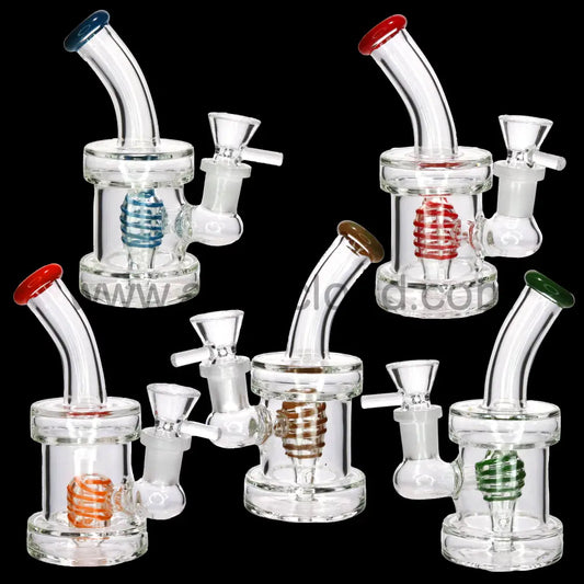 5’’ Spiral Perc Mini Rig | Heavy Glass Water Pipe