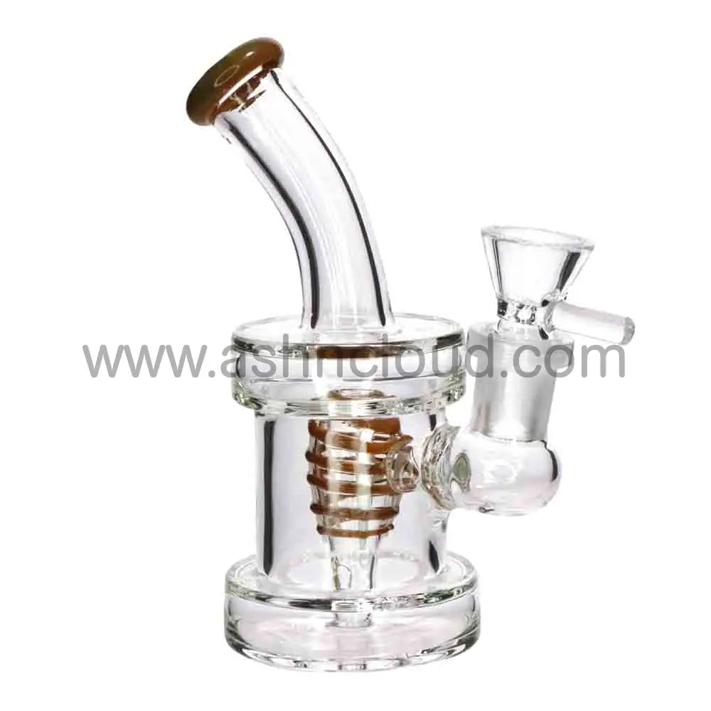 5’’ Spiral Perc Mini Rig | Heavy Glass Water Pipe