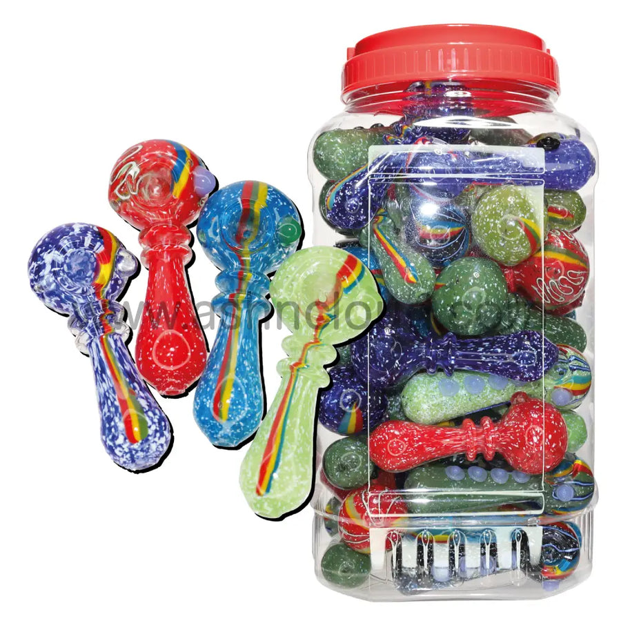 Glass Hand Pipe Spoon Jar #15, 50-Piece