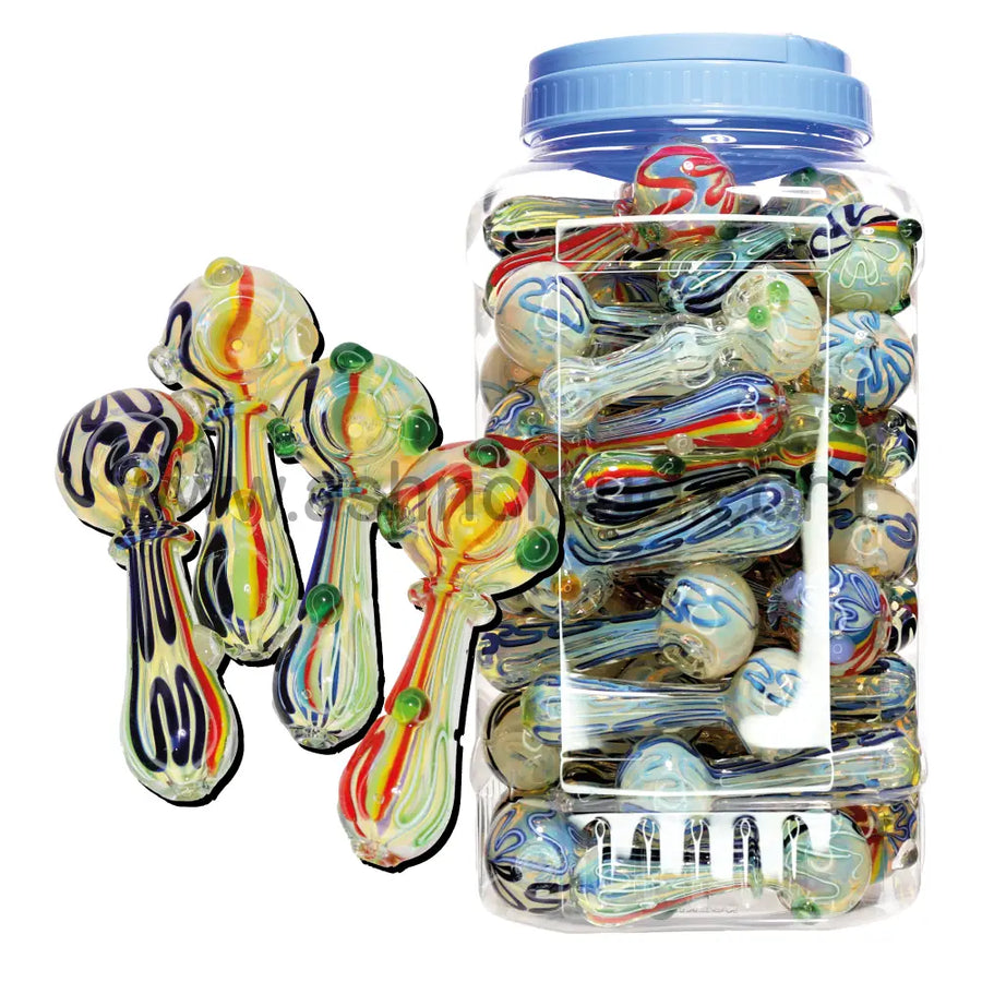 Glass Hand Pipe Spoon Jar #14, 52-Piece