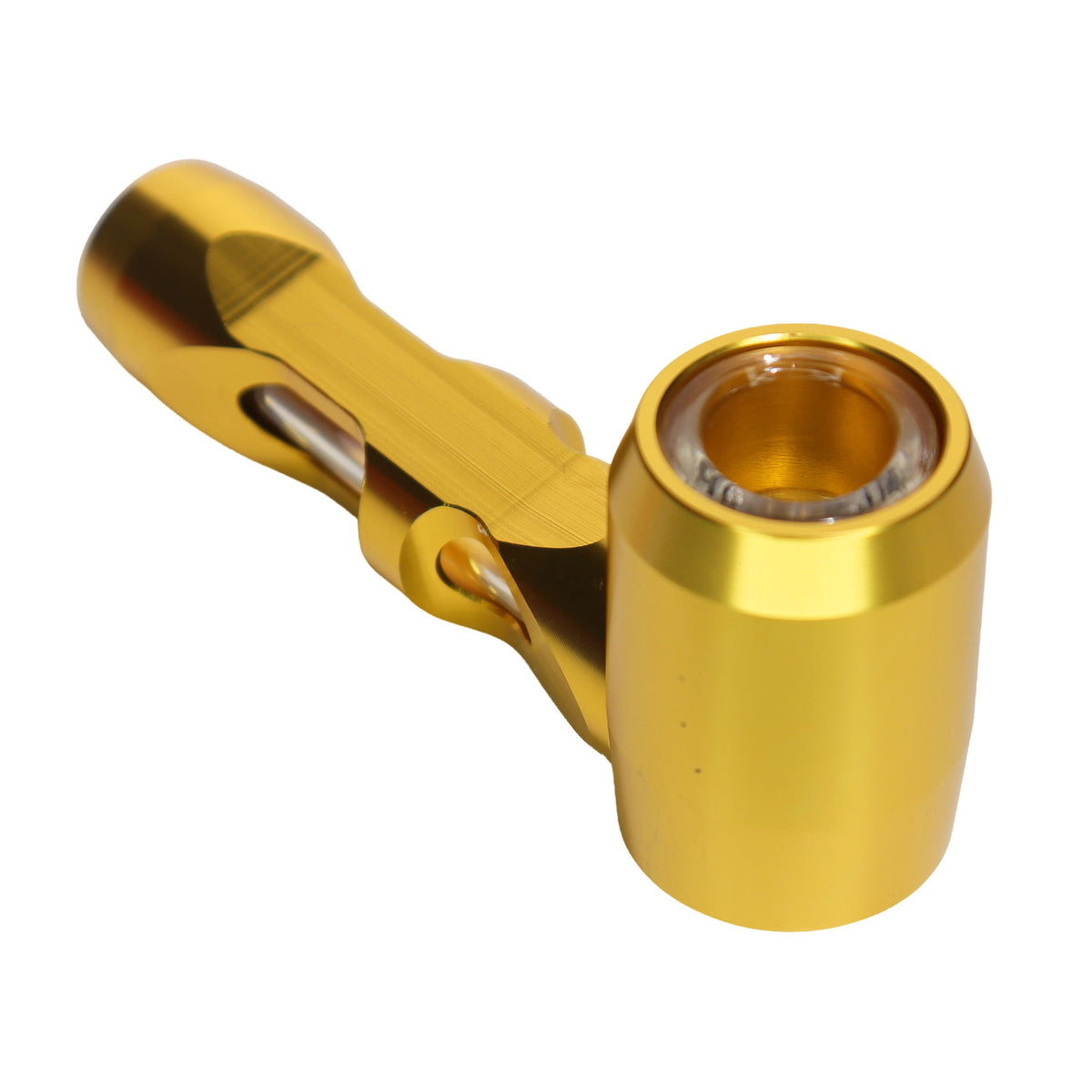 Vented Metal Hand Pipe with Glass Bowl – Assorted Colors Wholesale