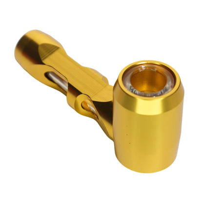 Vented Metal Hand Pipe with Glass Bowl – Assorted Colors Wholesale