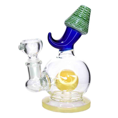 5” Mushroom Mouthpiece Mini Glass Bong – Unique Design for Smoke Shops (Assorted Colors)