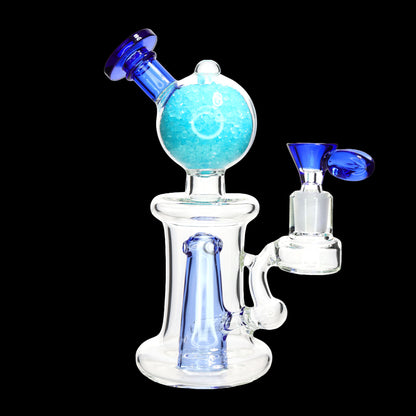 11 in Glow-in-the-Dark Crystal Globe Glass Water Pipe – Assorted Colors