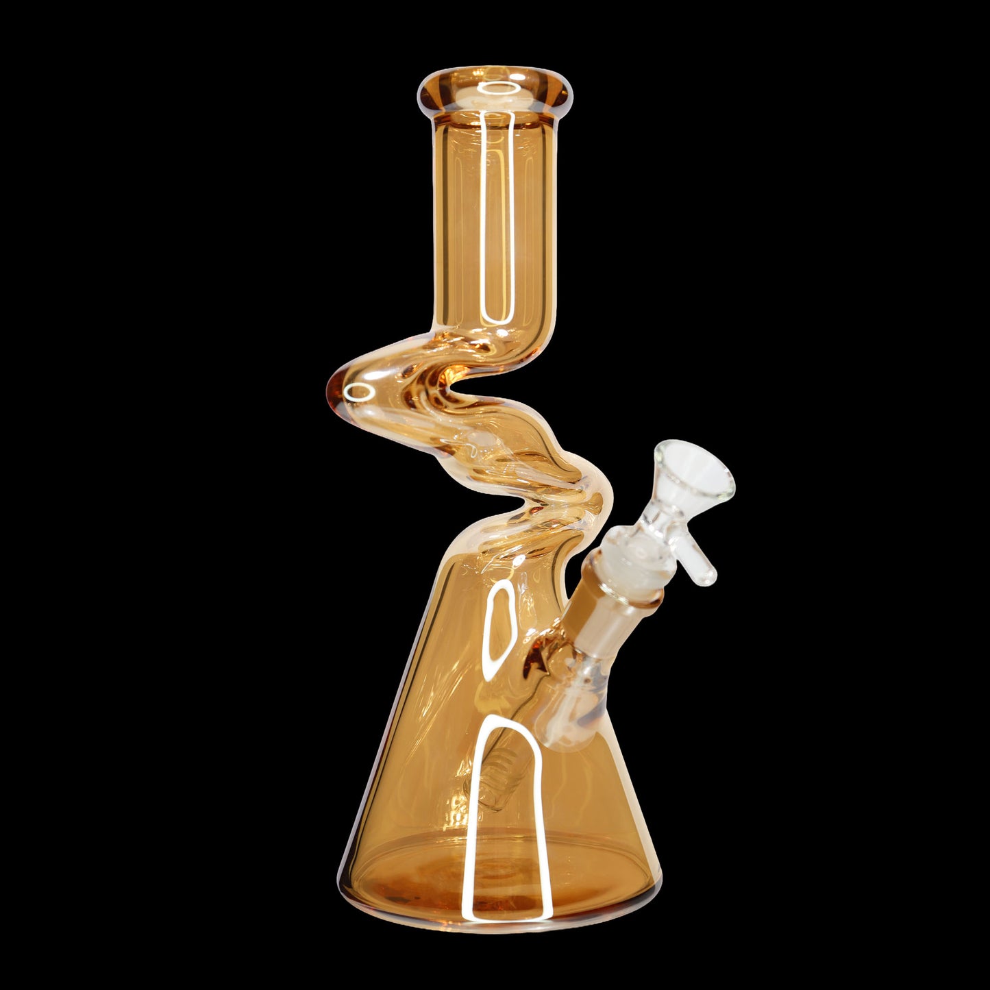10 Inch Zig Zag Neck Beaker Glass Water Pipe – Assorted Colors Wholesale
