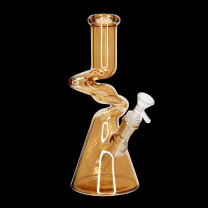 10 Inch Zig Zag Neck Beaker Glass Water Pipe – Assorted Colors Wholesale