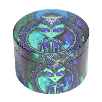 Premium Metal Herb Grinder Display (6-Pack) – 2.5" 63mm Alien & Psychedelic Collection