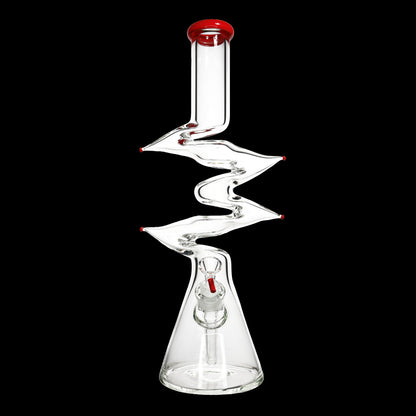 18-Inch 9mm Thick Zig Zag Beaker Bong – Assorted Colors