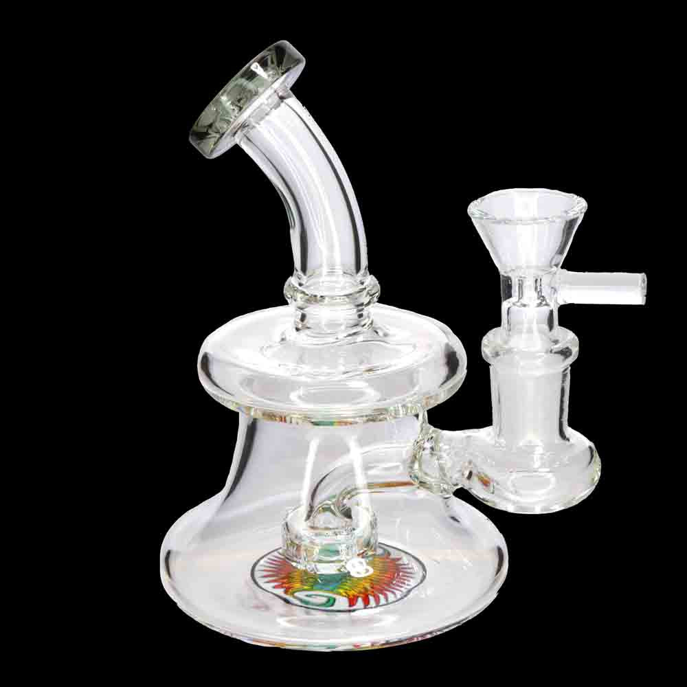 Mini Rig Water Pipe – Compact 5" Recycler Style | Assorted Color Accents | Wholesale