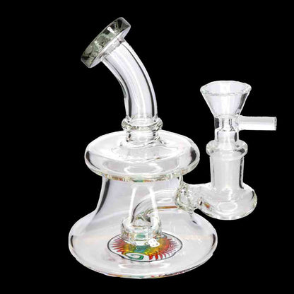 Mini Rig Water Pipe – Compact 5" Recycler Style | Assorted Color Accents | Wholesale