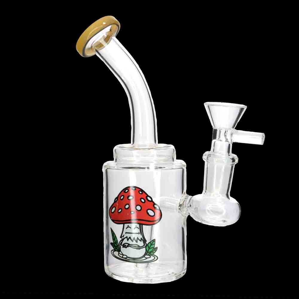 8" Compact Graphic Glass Bong with Internal Perc – Wholesale Water Pipe