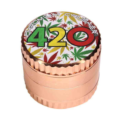 Chromium 2" 50mm  Crusher 4-Piece Herb Grinder Display (6-Pack) – 420 Collection