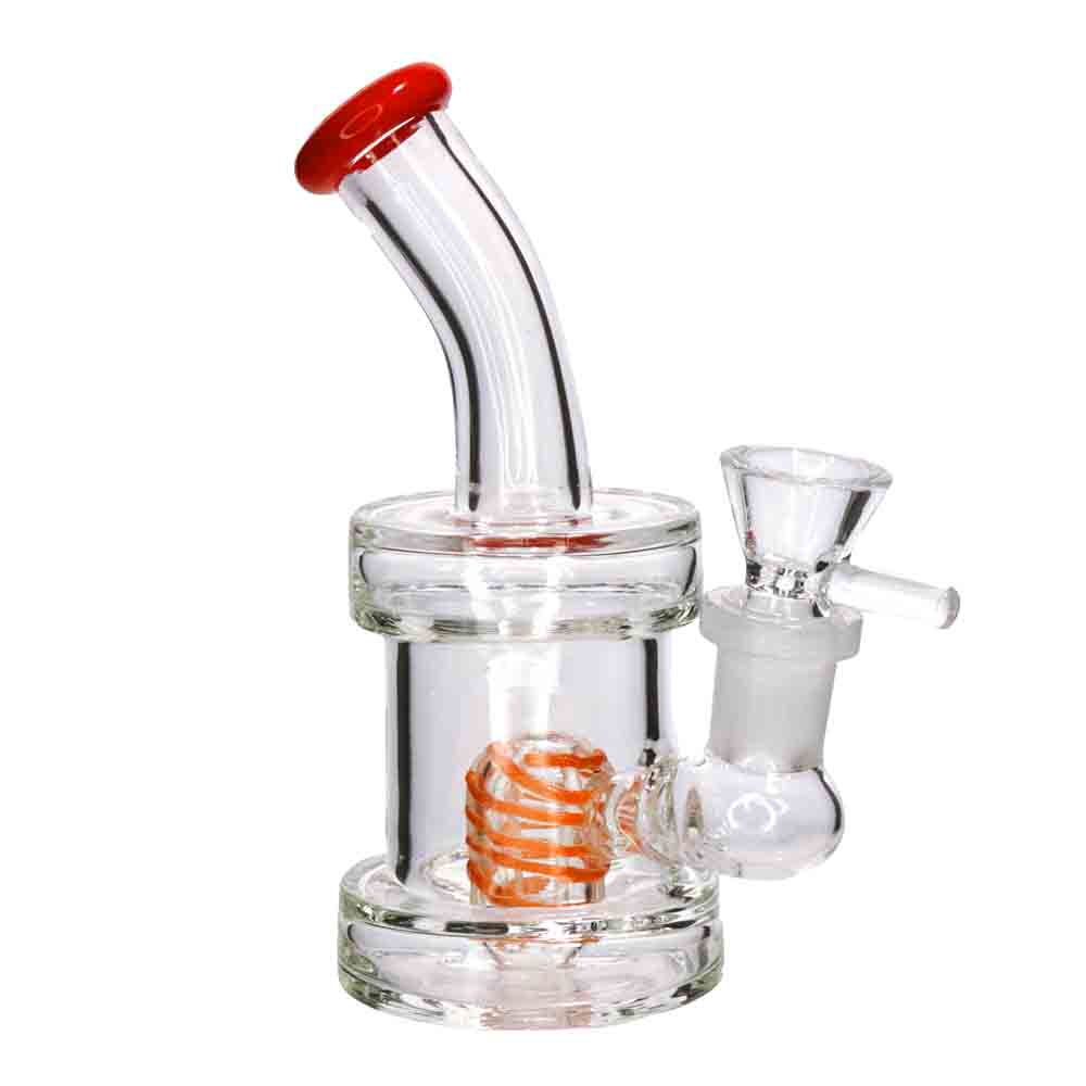 5" Spiral Perc Mini Rig | Heavy Glass Water Pipe