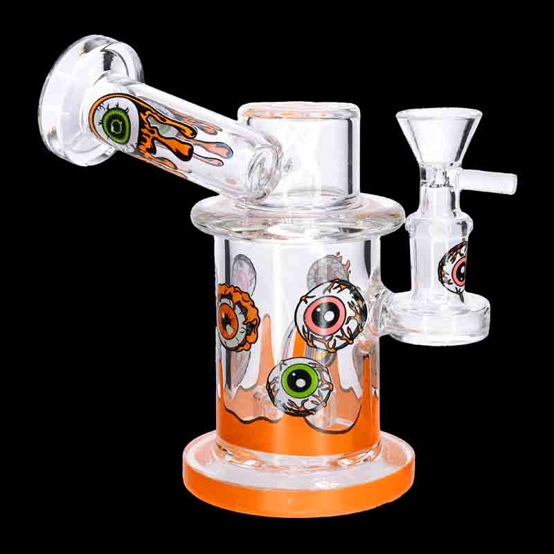 👁️🔥 Mini Eyeball Dab Rig – 360° Spooky Design Glass Recycler