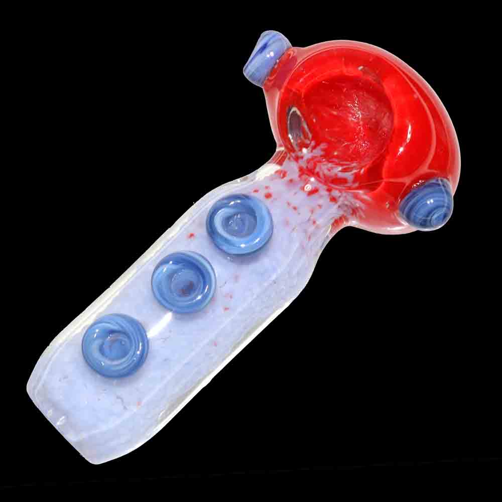 4" Heavy Glass Hand Pipe – Thick Body with Raised Grip Dots