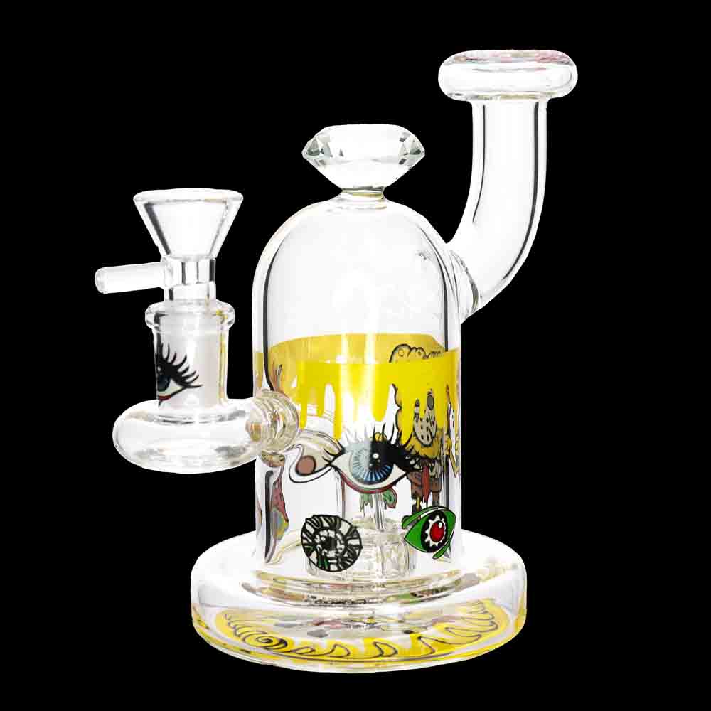 7” Heavy Diamond Glass Water Pipe – Thick Dab Rig | Wholesale