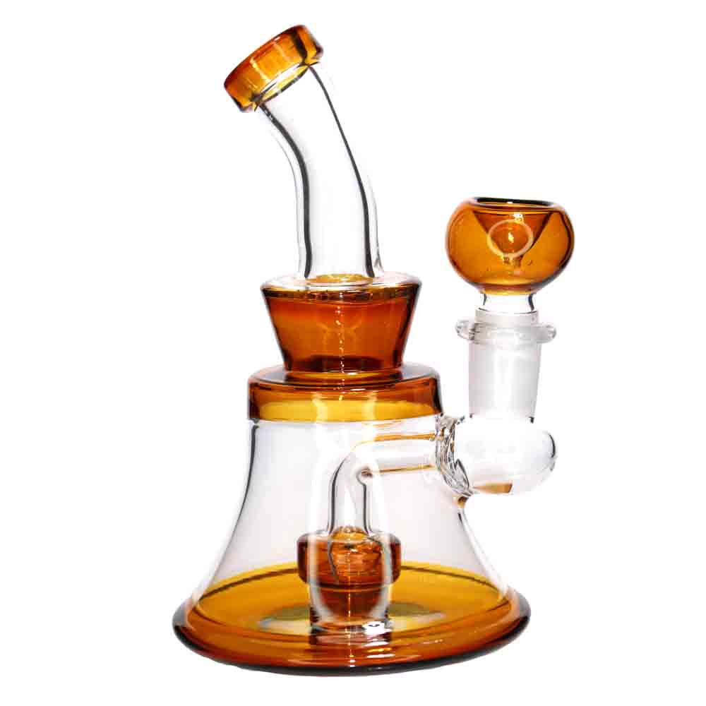 Mini Bell-Shaped Glass Bong – 6” Compact Water Pipe for Smoke Shops (Assorted Colors)