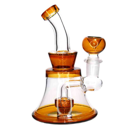 Mini Bell-Shaped Glass Bong – 6” Compact Water Pipe for Smoke Shops (Assorted Colors)