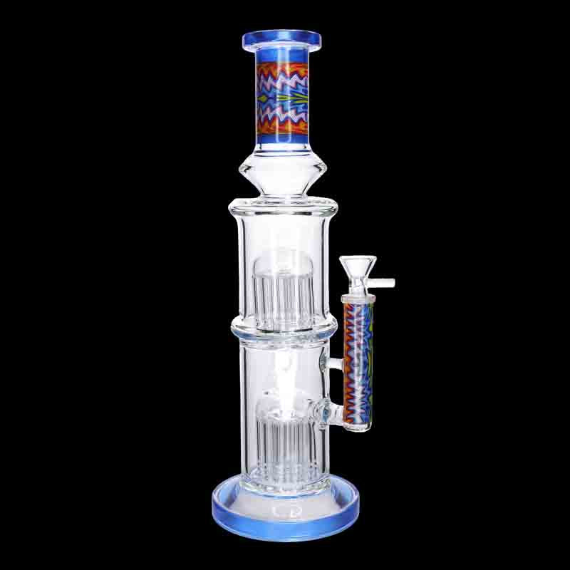 🔥 15” Double Tree Perc Bong – Advanced Filtration Glass Water Pipe