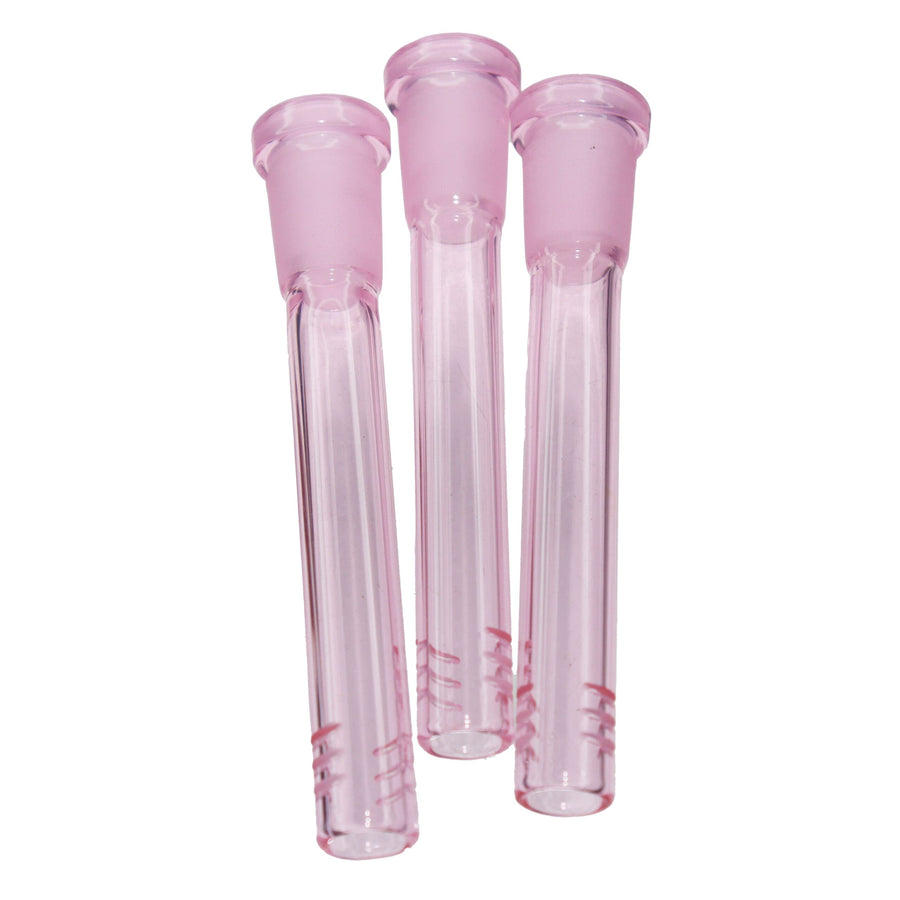 3.5 Inch Pink Glass Downstem
