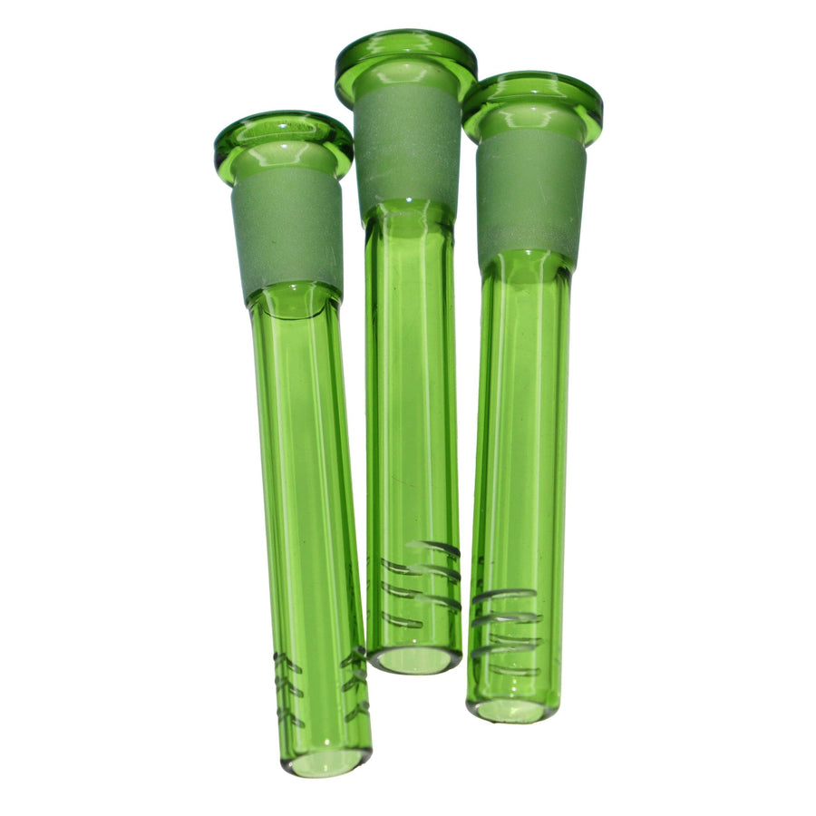 3 Inch Green Glass Downstem