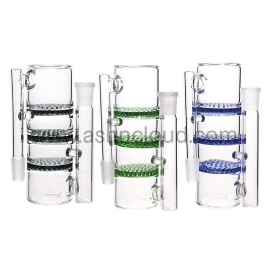 6 In - 3 Honeycomb Multicolor Ash Catcher Bong 14 Mm