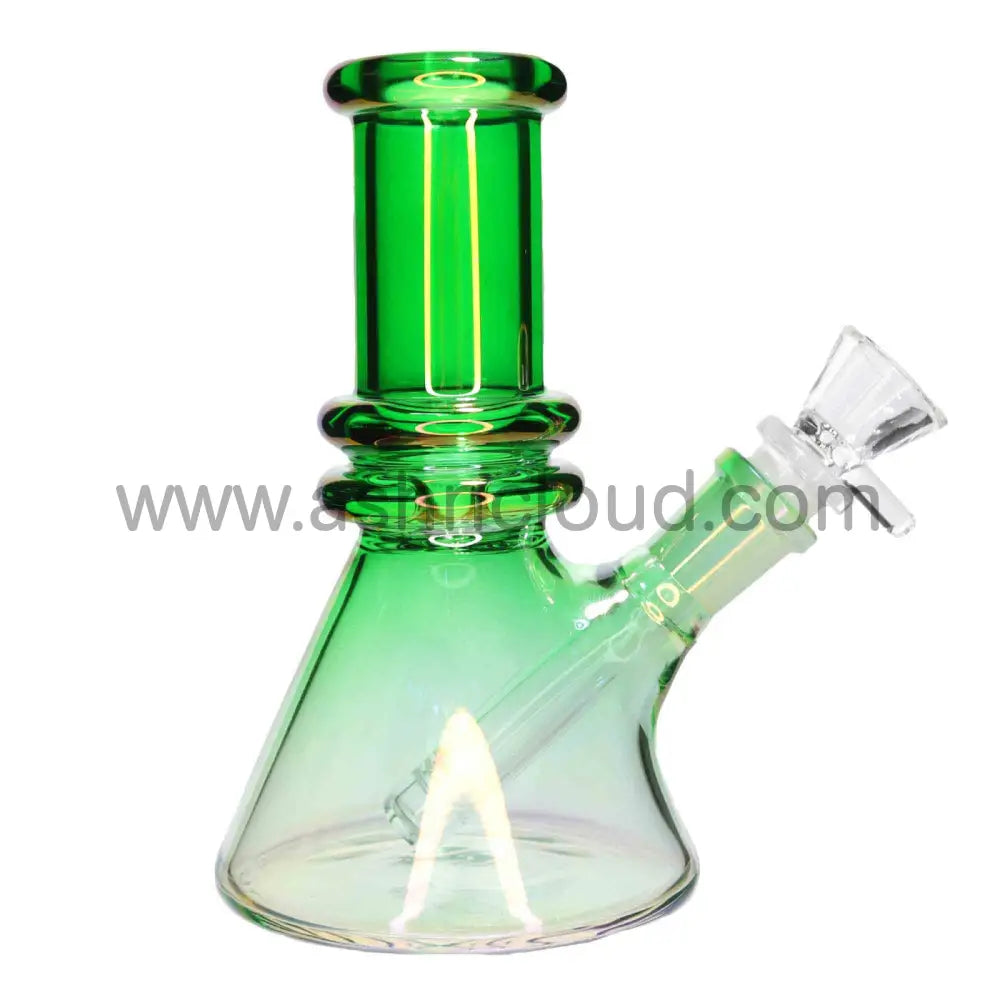 6 In - Beaker Heavy Irisdecent Glass Bong 10 Colors