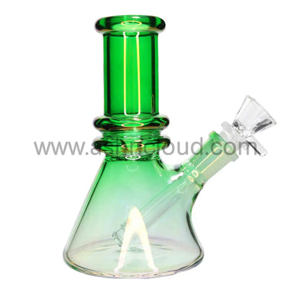6 In - Beaker Heavy Irisdecent Glass Bong 10 Colors