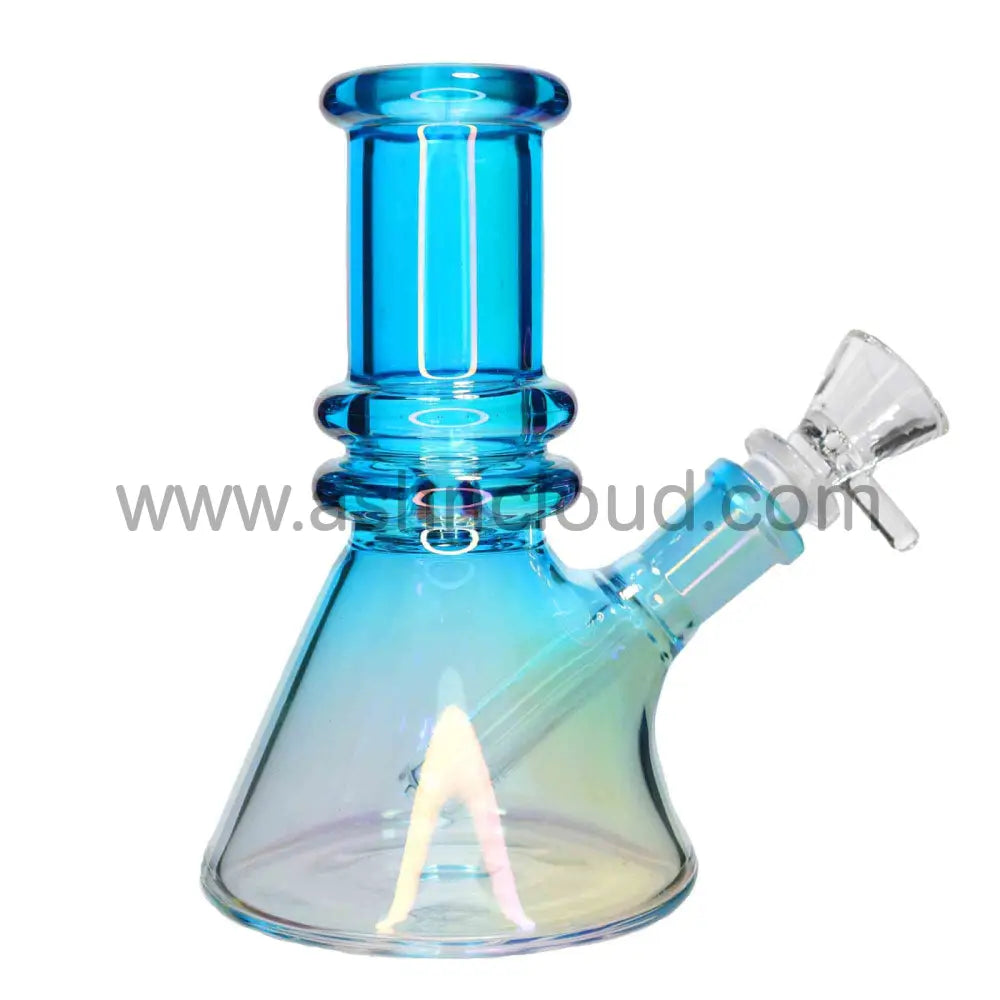 6 In - Beaker Heavy Irisdecent Glass Bong 10 Colors