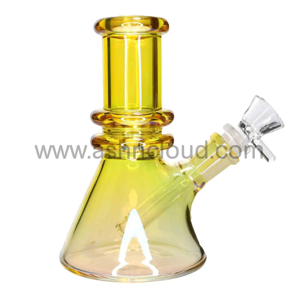 6 In - Beaker Heavy Irisdecent Glass Bong 10 Colors