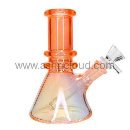 6 In - Beaker Heavy Irisdecent Glass Bong 10 Colors