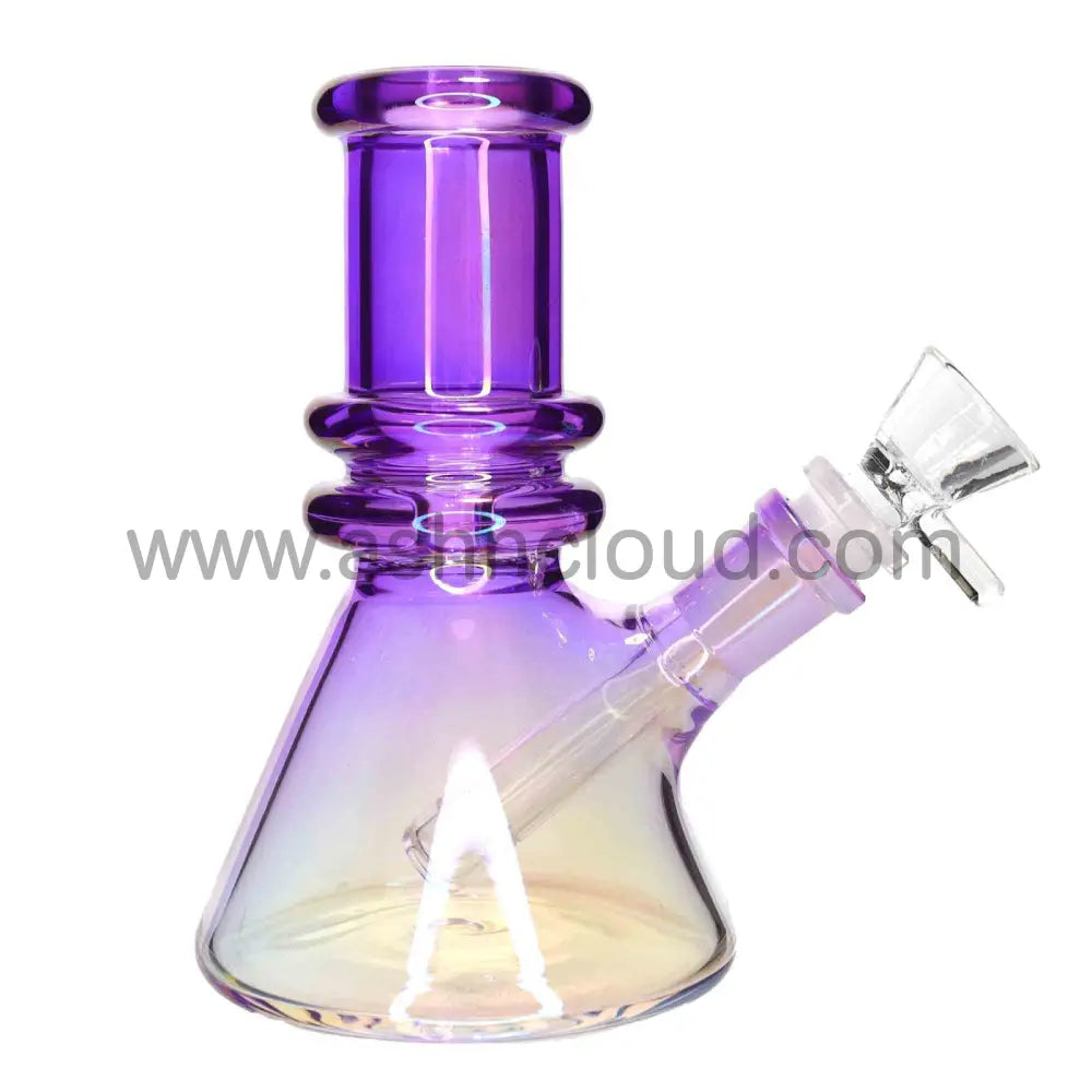 6 In - Beaker Heavy Irisdecent Glass Bong 10 Colors
