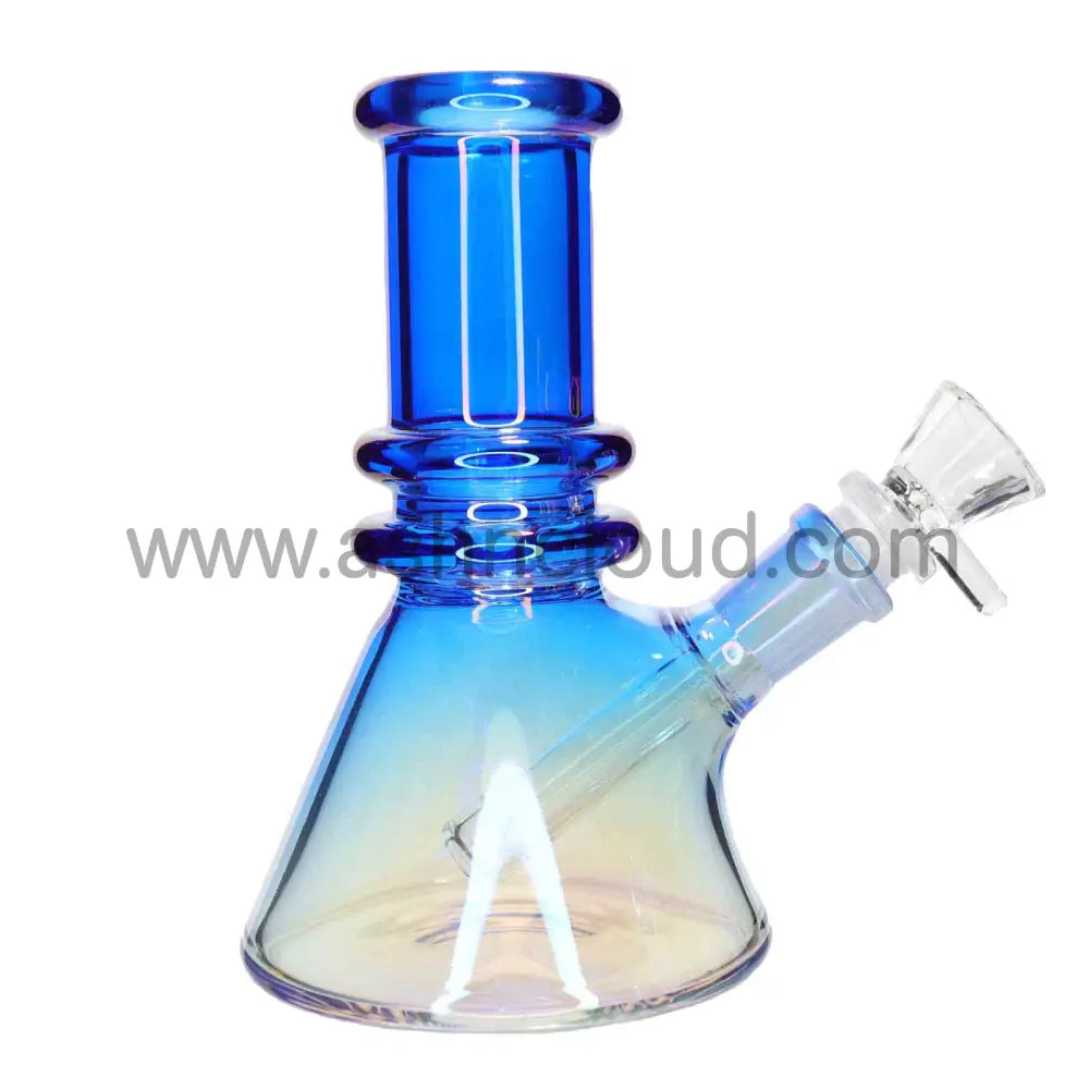 6 In - Beaker Heavy Irisdecent Glass Bong 10 Colors