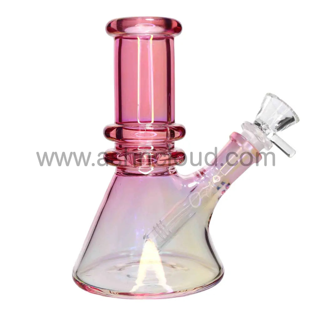 6 In - Beaker Heavy Irisdecent Glass Bong 10 Colors
