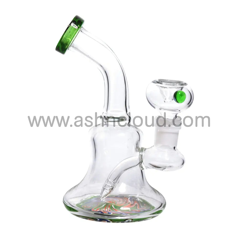 6 In - Clear Glass Curvy Mini Bong Wig Wag