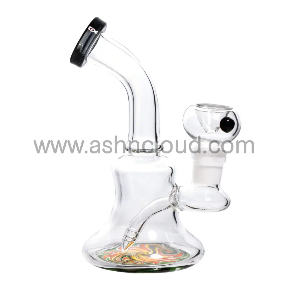 6 In - Clear Glass Curvy Mini Bong Wig Wag