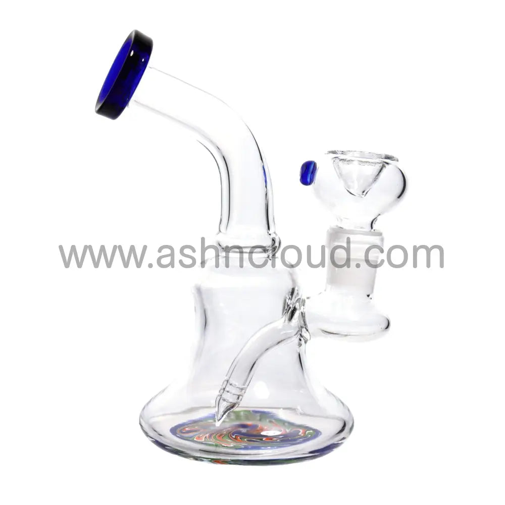 6 In - Clear Glass Curvy Mini Bong Wig Wag