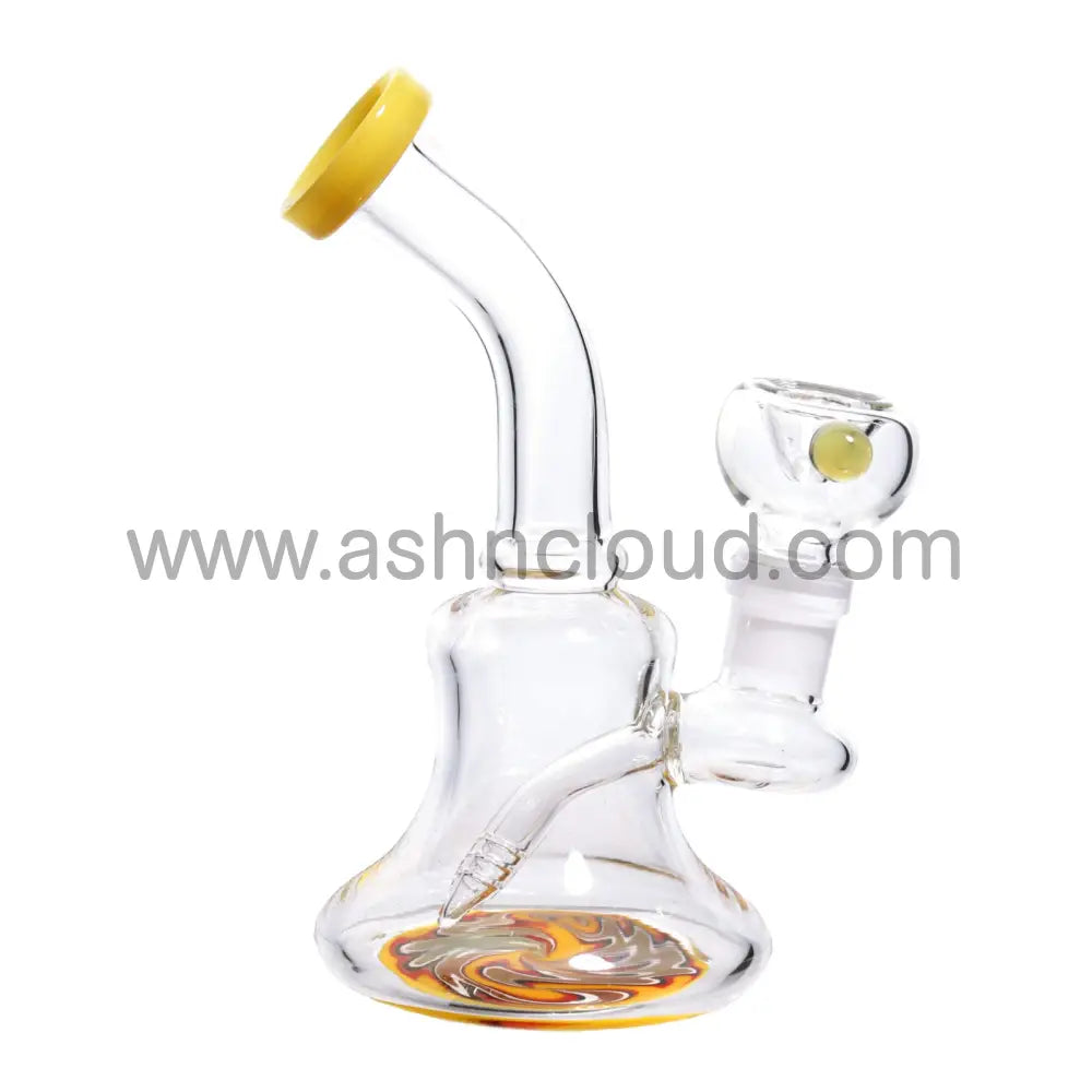 6 In - Clear Glass Curvy Mini Bong Wig Wag