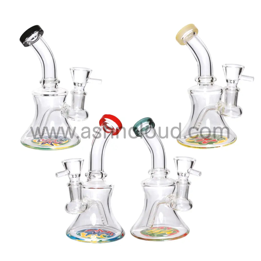 6 In - Clear Glass Mini Bong Wig Wag