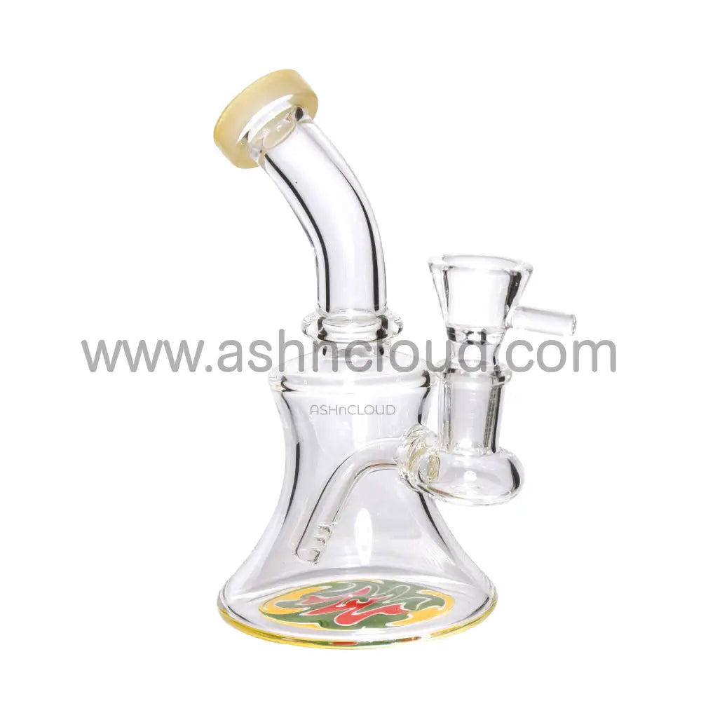 6 In - Clear Glass Mini Bong Wig Wag