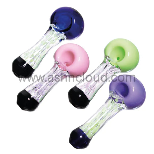 6 In - Clear Handle Triple Design Hand Pipe Spoon