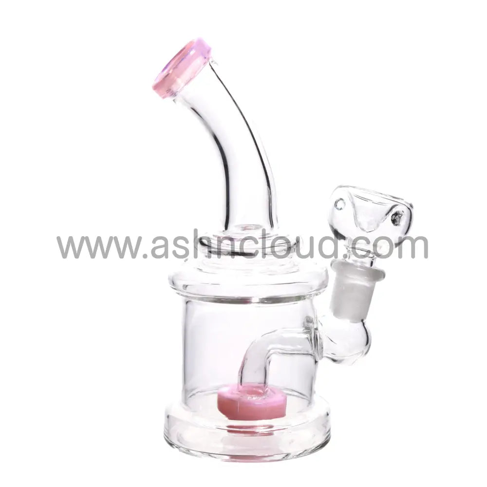 6 In - Clear One Tone Perc Mini Glass Bong