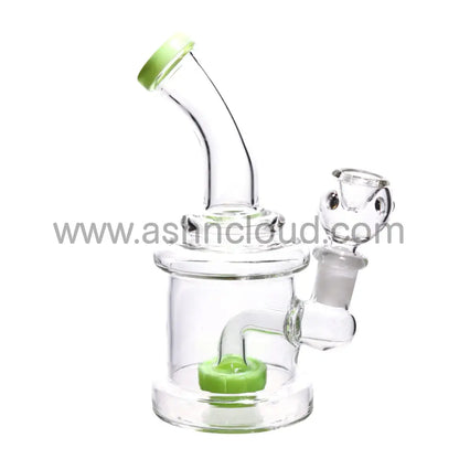 6 In - Clear One Tone Perc Mini Glass Bong