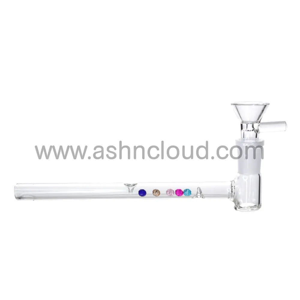 6 In - Crystal Stones Straight Oil Burner Water Pipe Bowl